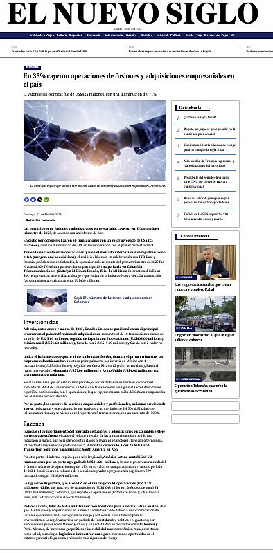 En 33% cayeron operaciones de fusiones y adquisiciones empresariales en el pas